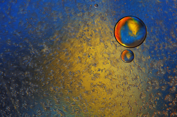 Rainbow Planet: An Abstract in Oil & Water